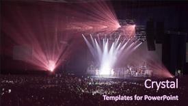  Presentation with concert band dancing - Theme featuring big party - musical performance concert light show background and a wine colored foreground