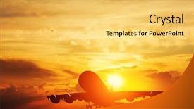  Presentation with cargo airplane - Audience pleasing presentation design consisting of big passenger or cargo backdrop and a yellow colored foreground