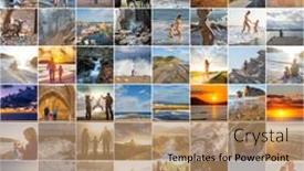  Presentation with photo collage - Colorful slide set enhanced with big-photo-collage-on-cyprus backdrop and a coral colored foreground