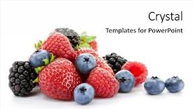  Presentation with berries - Presentation featuring background and wallpaper or texture of a pink wooden board with blue paint stains background and a light blue colored foreground