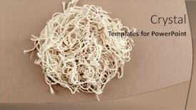  Presentation with strings - Colorful presentation theme enhanced with big pile of messy strings on plain background backdrop and a coral colored foreground