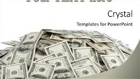  Presentation with medical pill medicine white blue - Theme having big pile of money dollars background and a cream colored foreground