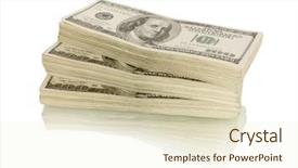  Presentation with stack - Cool new presentation design with big pile of money stack backdrop and a cream colored foreground