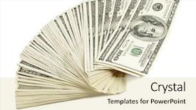  Presentation with stack - Audience pleasing PPT layouts consisting of big pile of money stack backdrop and a lemonade colored foreground