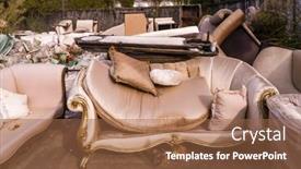  Presentation with furniture - Presentation theme having big-pile-of-old-broken background and a tawny brown colored foreground
