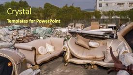  Presentation with pile - Presentation design enhanced with big-pile-of-old-broken background and a tawny brown colored foreground