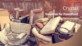  Presentation with furniture - Slide set featuring big-pile-of-old-broken background and a coral colored foreground