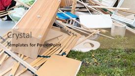  Presentation with furniture - Presentation theme consisting of big-pile-of-old-broken background and a coral colored foreground