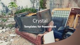  Presentation with pile - Theme with big-pile-of-old-broken background and a ocean colored foreground