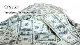  Presentation with usa - Colorful slide deck enhanced with big pile of the money backdrop and a white colored foreground