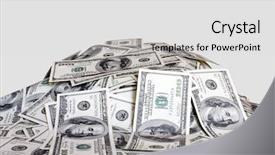  Presentation with on money - Presentation theme with big pile of the money background and a  colored foreground