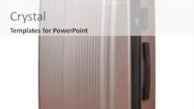  Presentation with plastic in chemistry - PPT theme consisting of big-plastic-spinner-suitcase-isolated background and a white colored foreground