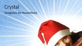  Presentation with female journalist at press conference - Slide deck featuring big present isolated on white background and a  colored foreground