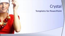  Presentation with female journalist at press conference - Amazing presentation having big present isolated on white backdrop and a  colored foreground