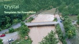  Presentation with rain - PPT theme having big-rain-a-river background and a ocean colored foreground