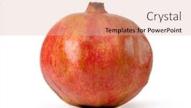  Presentation with pomegranate - Slide set featuring big-red-appetizing-iranian-pomegranate background and a lemonade colored foreground