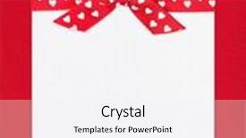  Presentation with red bow - Audience pleasing presentation design consisting of big red bow on paper sheet backdrop and a white colored foreground