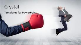  Presentation with boxing - Colorful theme enhanced with big red boxing glove knocks backdrop and a  colored foreground