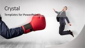  Presentation with boxing pacquiao - Audience pleasing PPT layouts consisting of big red boxing glove knocks backdrop and a  colored foreground