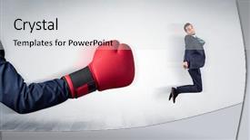  Presentation with boxing - Slides with big red boxing glove knocks background and a  colored foreground