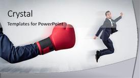  Presentation with boxing - Cool new PPT layouts with big red boxing glove knocks backdrop and a  colored foreground