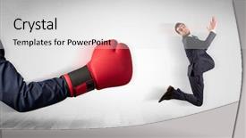  Presentation with boxing - Cool new presentation theme with big red boxing glove knocks backdrop and a  colored foreground