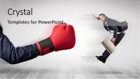  Presentation with drawing boxing - Presentation theme consisting of big red boxing glove knocks background and a  colored foreground