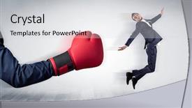  Presentation with boxing - Amazing slide deck having big red boxing glove knocks backdrop and a  colored foreground
