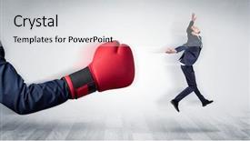  Presentation with boxing - PPT layouts enhanced with big red boxing glove knocks background and a  colored foreground