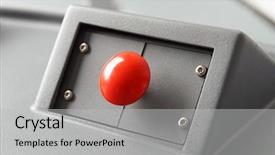  Presentation with shape - PPT layouts featuring big red button round shape background and a light gray colored foreground