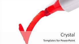  Presentation with writing pen - Presentation theme having big red felt tip mark background and a white colored foreground