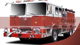  Presentation with fire red - Beautiful slides featuring big-red-fire-truck-isolated backdrop and a red colored foreground