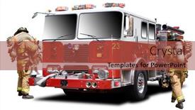  Presentation with fire truck - Presentation with big-red-fire-truck-isolated background and a red colored foreground