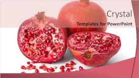  Presentation with pomegranate - Presentation enhanced with big-ripe-pomegranate-isolated background and a coral colored foreground