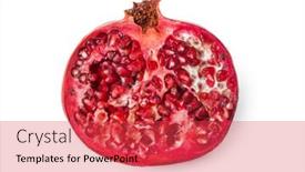  Presentation with pomegranate - Presentation consisting of big-ripe-pomegranate-isolated background and a red colored foreground