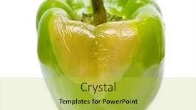  Presentation with white green - PPT theme having big-rotten-green-bell-pepper background and a yellow colored foreground