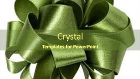  Presentation with green color - Cool new slides with big-round-bow-in-green backdrop and a tawny brown colored foreground