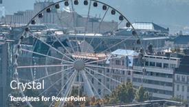  Presentation with ferris wheel - Presentation theme featuring big-round-ferris-wheel-attraction background and a ocean colored foreground