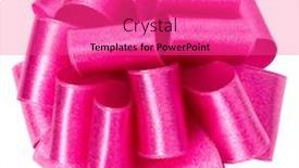  Presentation with color pink - PPT theme with big round ribbon bow in pink color isolated on white background close up background and a coral colored foreground