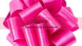  Presentation with color pink - Colorful PPT layouts enhanced with big round ribbon bow in pink color isolated on white background close up backdrop and a coral colored foreground