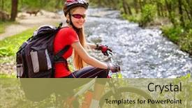  Presentation with water park - PPT layouts featuring big rucksack cycling ford background and a yellow colored foreground