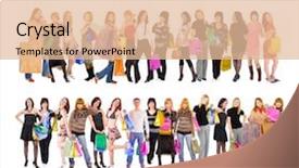  Presentation with concept - Colorful slide deck enhanced with big sale - buying spree concept backdrop and a  colored foreground