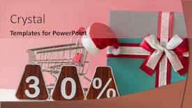  Presentation with christmas sale - Theme having big-sale-30-thirty-percent background and a coral colored foreground