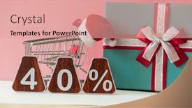  Presentation with christmas sale - Slide deck consisting of big-sale-40-forty-percent background and a coral colored foreground