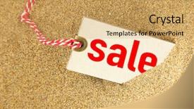  Presentation with sand - Cool new slide deck with big sale tag on sand backdrop and a yellow colored foreground