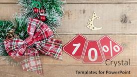  Presentation with christmas sale - Beautiful slide deck featuring big-sales-10-ten-percents backdrop and a coral colored foreground