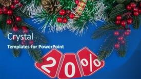  Presentation with christmas sale - PPT layouts having big-sales-20-twenty-percents background and a ocean colored foreground