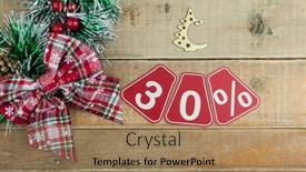 Presentation with christmas sale - Beautiful presentation design featuring big-sales-30-thirty-percents backdrop and a coral colored foreground