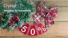  Presentation with christmas sale - PPT theme enhanced with big-sales-50-fifty-percents background and a ocean colored foreground