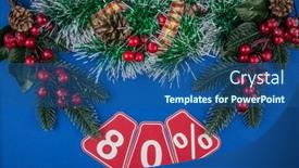 Presentation with christmas sale - Cool new PPT layouts with big-sales-80-eighty-percents backdrop and a ocean colored foreground